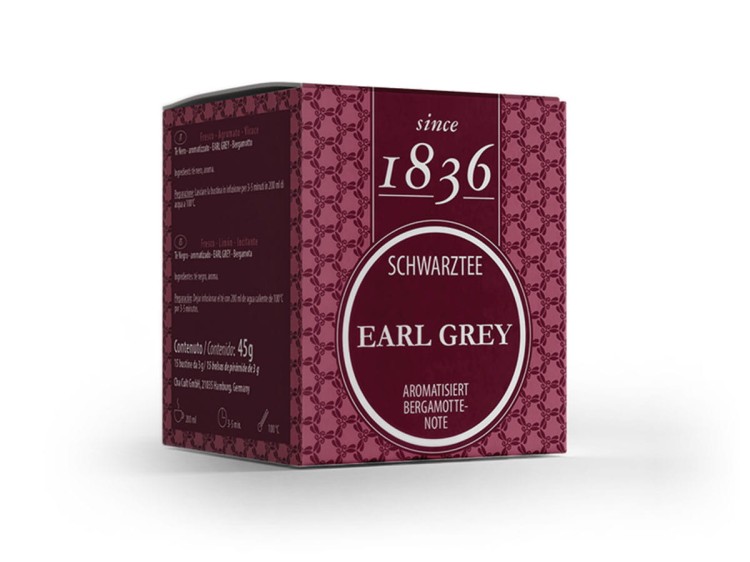 Earl Grey 1836 herbata czarna aromatyzowana bergamotką – opakowanie 15 piramidek 3 g