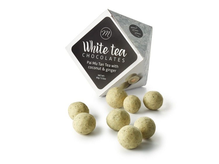 Migdały w białej czekoladzie Pai Mu Tan & Coconut Ginger 60 g – z białą herbatą, kokosem i imbirem