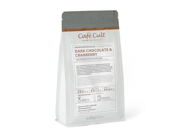 Kawa ziarnista Dark Chocolate & Cranberry 250 g Café Cult – 100% Arabica aromatyzowana