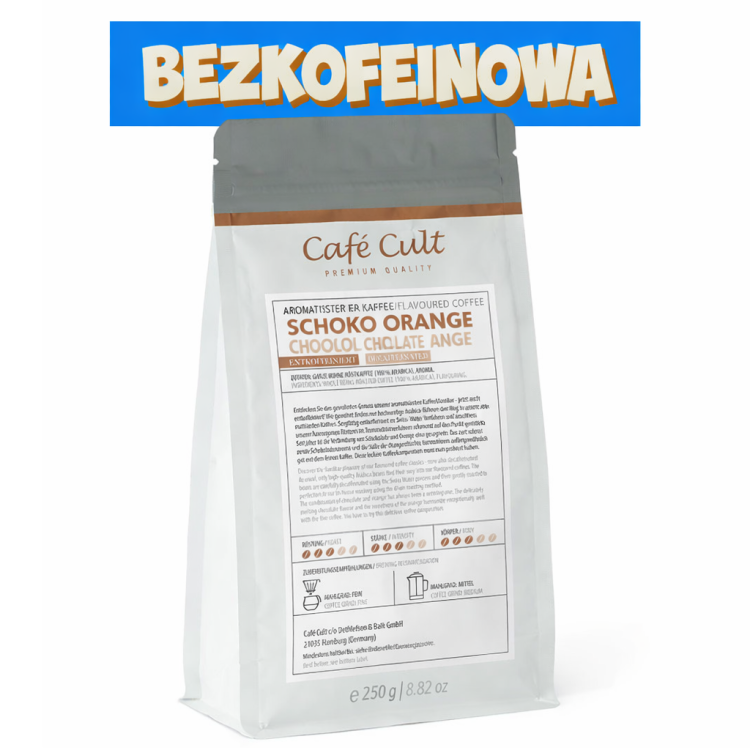 Kawa bezkofeinowa Café Cult Chocolate Orange 250 g – 100% Arabica DECAF