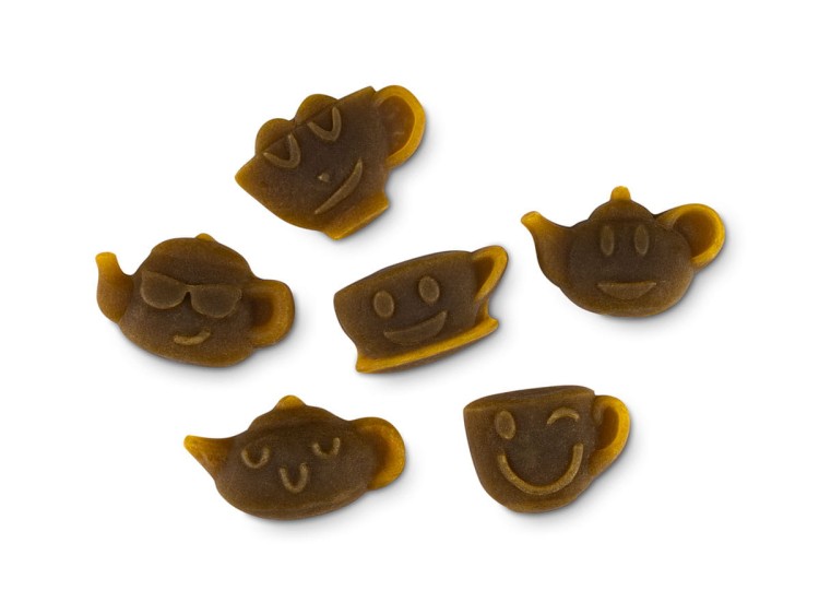 cytrusowe żelki herbaciane matcha lemon w kształcie czajników i kubków