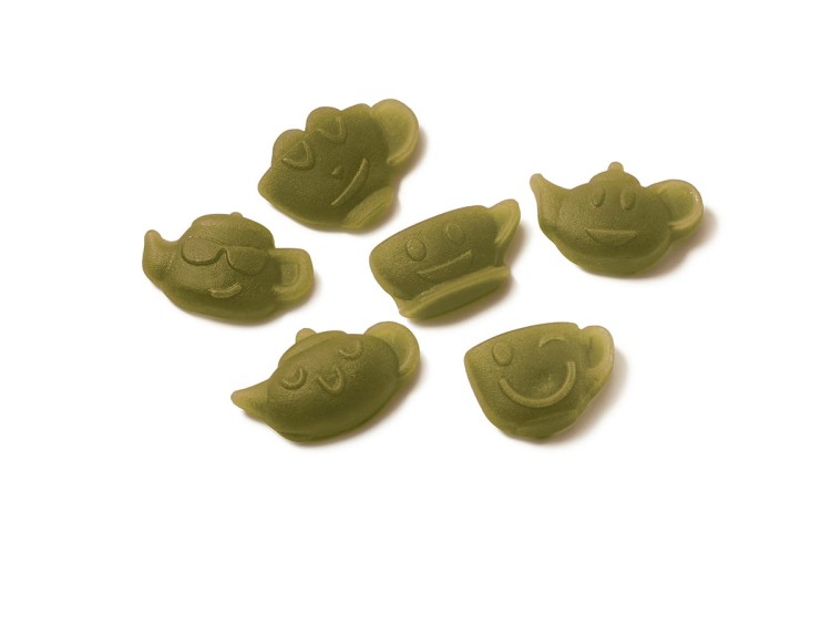 zielone żelki herbaciane MATCHA LATTE MAGIC w kształcie czajniczków i filiżanek