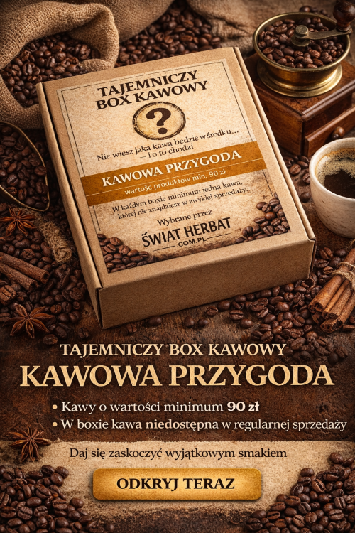 Tajemniczy box kawowy Kawowa Przygoda – zestaw kaw niespodzianka, prezent dla miłośnika kawy