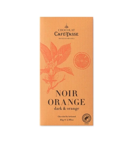 Czekolada gorzka Café-Tasse Noir Orange 60% kakao 85 g – belgijska czekolada premium z pomarańczą