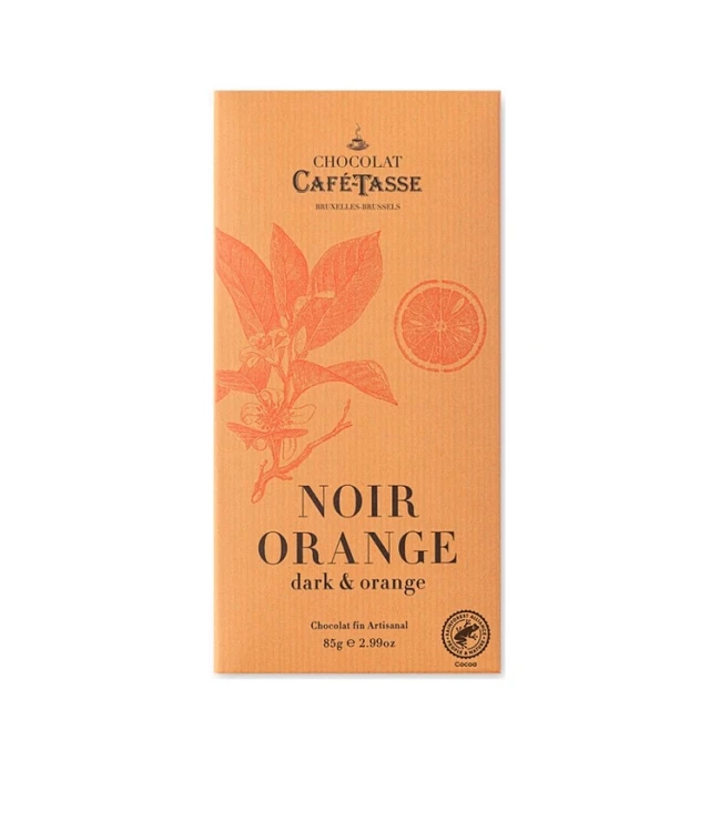 Czekolada gorzka Café-Tasse Noir Orange 60% kakao 85 g – belgijska czekolada premium z pomarańczą