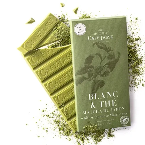 Czekolada biała z matchą Café-Tasse – tabliczka premium 85 g