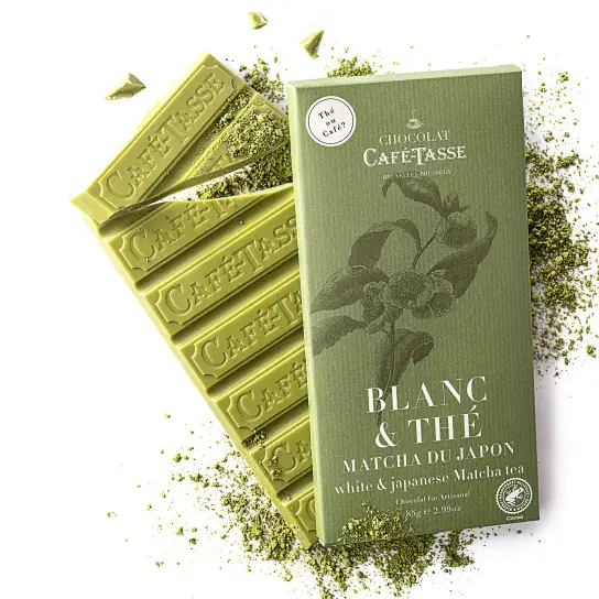 Czekolada biała z matchą Café-Tasse – tabliczka premium 85 g