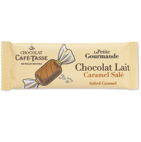 Czekolada mleczna Café-Tasse Salted Caramel 25 g – belgijska mini tabliczka z karmelem i solą