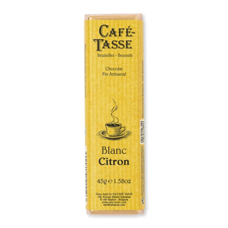 Baton Café-Tasse White Lemon 45 g – baton z białej czekolady z kandyzowaną cytryną