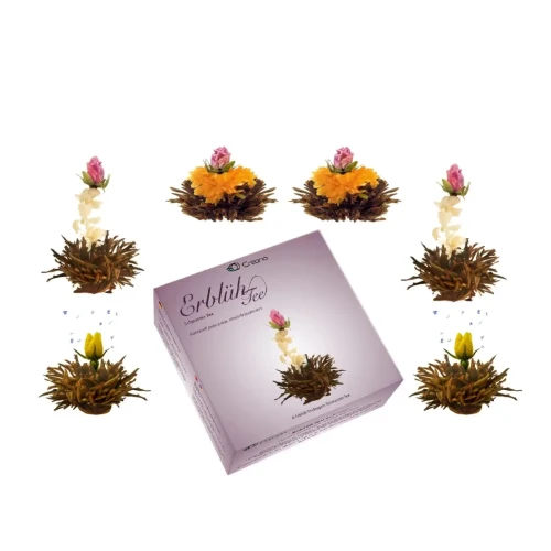 Creano Blooming Tea Black Tea – trzy rodzaje czarnej herbaty kwitnącej z różą, jaśminem, nagietkiem i lawendą.