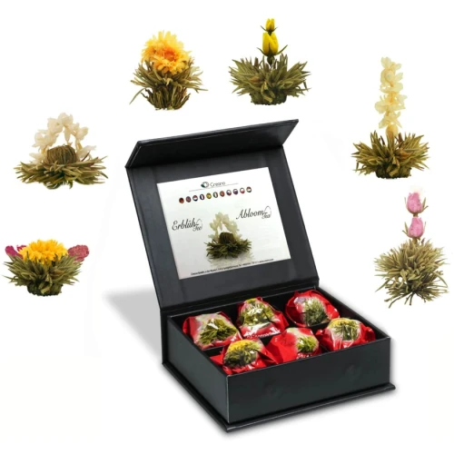 Creano Blooming Tea White Tea – zestaw 6 białych herbat kwitnących w eleganckim magnetycznym pudełku prezentowym