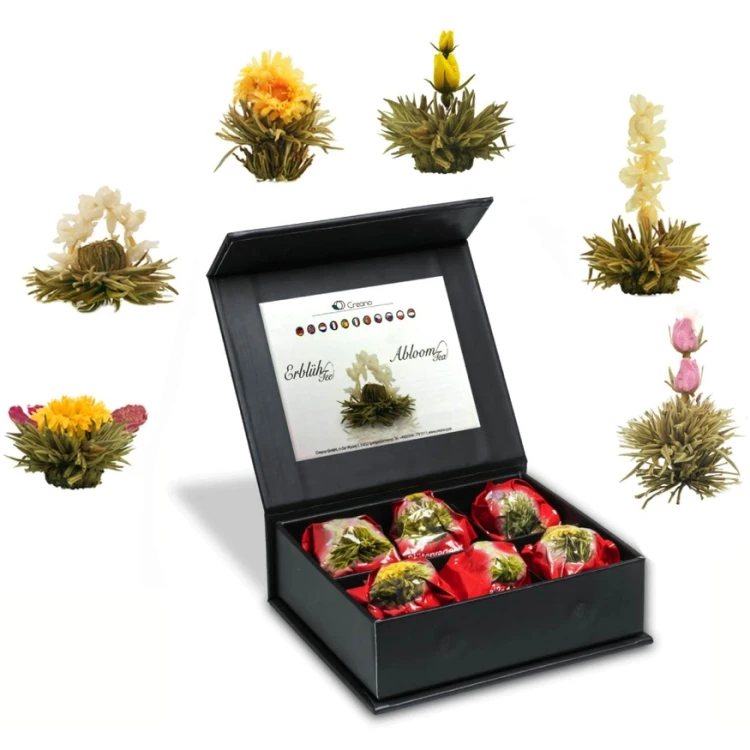 Creano Blooming Tea White Tea – zestaw 6 białych herbat kwitnących w eleganckim magnetycznym pudełku prezentowym