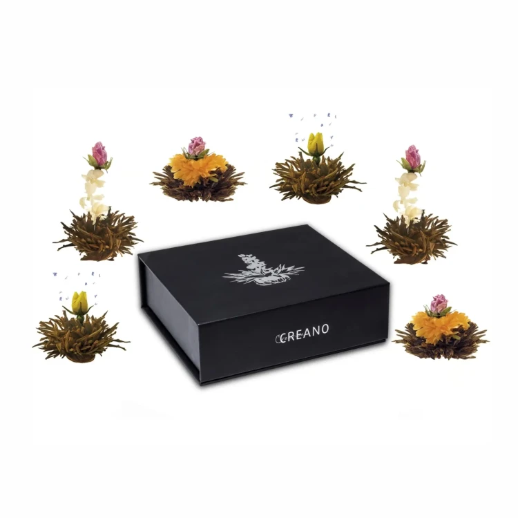 Creano Magnetic Box Black Tea – luksusowy zestaw kwitnących czarnych herbat w eleganckim pudełku magnetycznym premium.