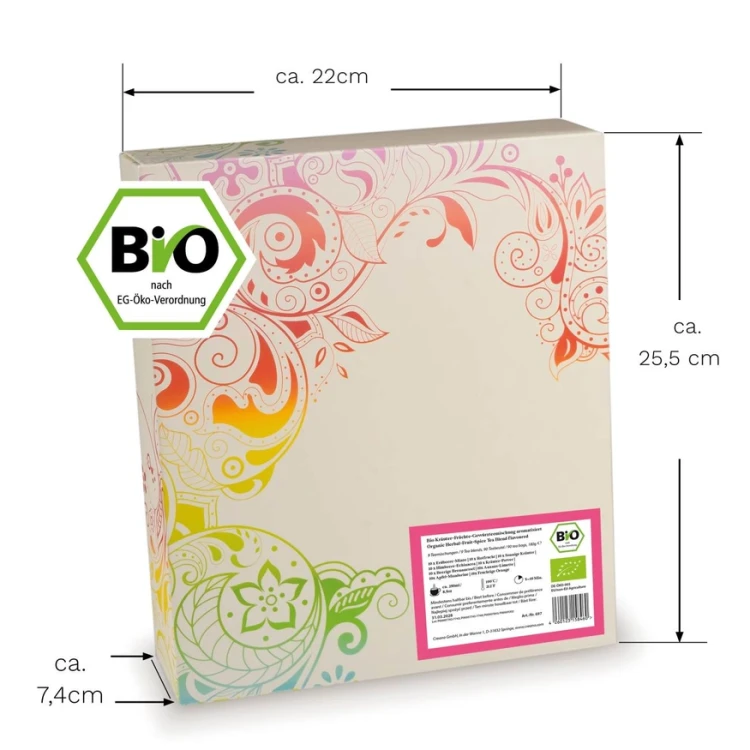 Prezentowe opakowanie CREANO Organic Herbal Tea BIO – elegancki zestaw ekologicznych herbatek owocowo-ziołowych.