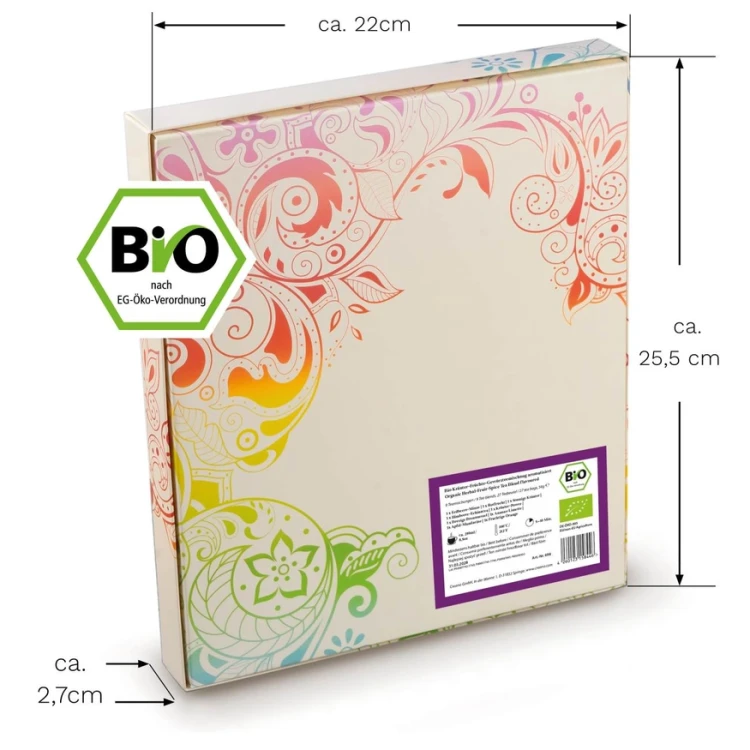 Prezentowy zestaw CREANO Organic Tea Blend BIO – ekologiczne herbatki owocowo-ziołowe w eleganckim pudełku.