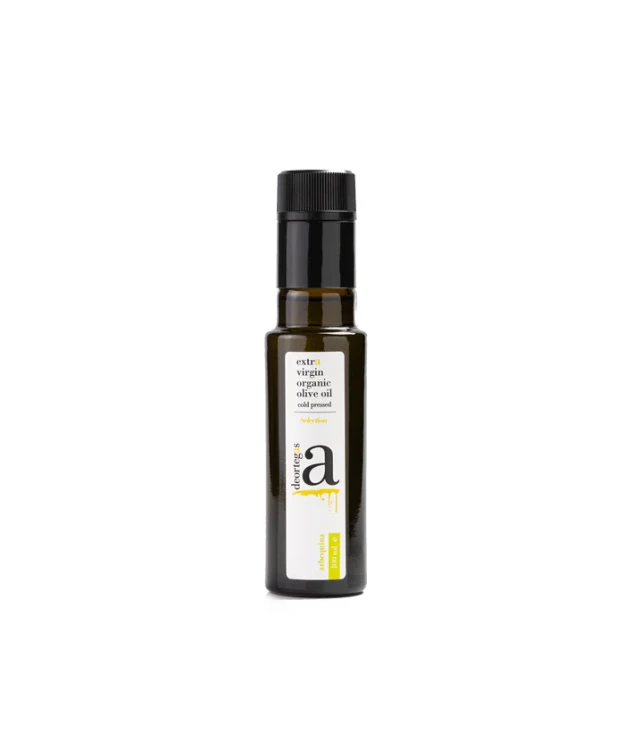 Oliwa z oliwek extra virgin BIO Deortegas Arbequina 100 ml – delikatna ekologiczna oliwa premium z Hiszpanii.