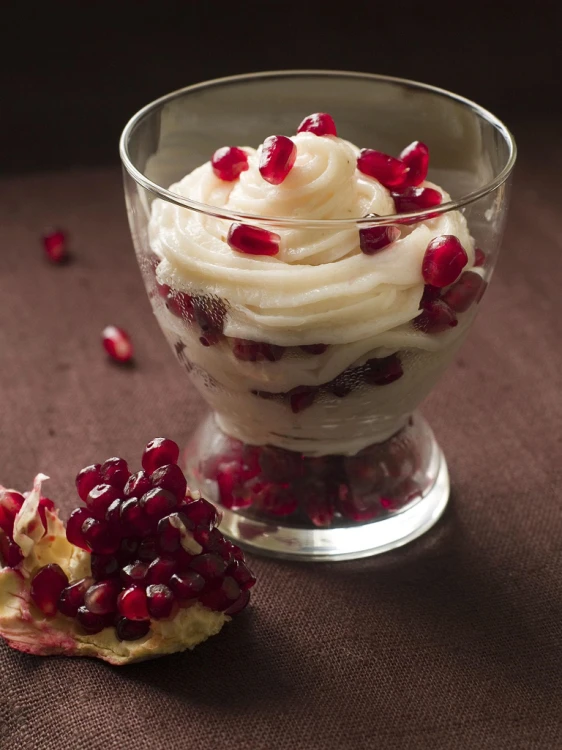 Panna cotta z granatem i kremem balsamicznym Acetaia Giusti