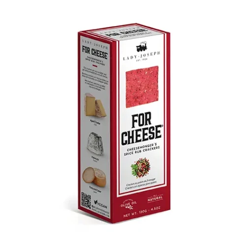 Krakersy korzenne do serów Lady Joseph 130 g z oliwą extra virgin, burakiem i mieszanką aromatycznych przypraw do desek serów oraz tapas.
