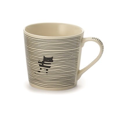 Kubek "MALIKA" KOT w kłębku czarny - porcelana NEW BONE