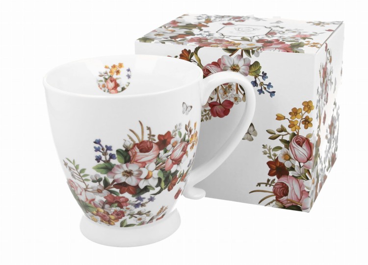 Kubek na stopce jumbo 480 ml VINTAGE FLOWERS
