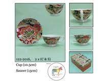 2 Filiżanki ze spodkiem INDIA - czerwone