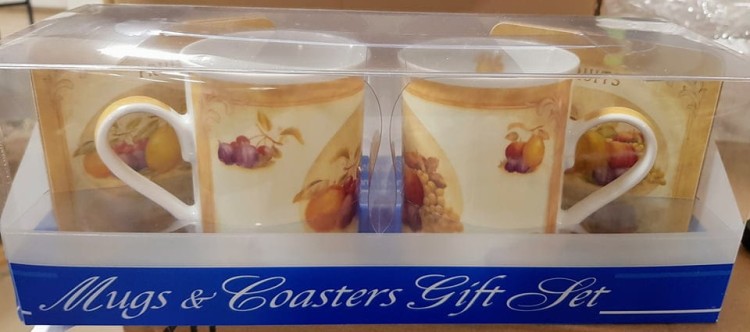 2 kubki OWOCE z podkładką korkową w pudełku 860-9203