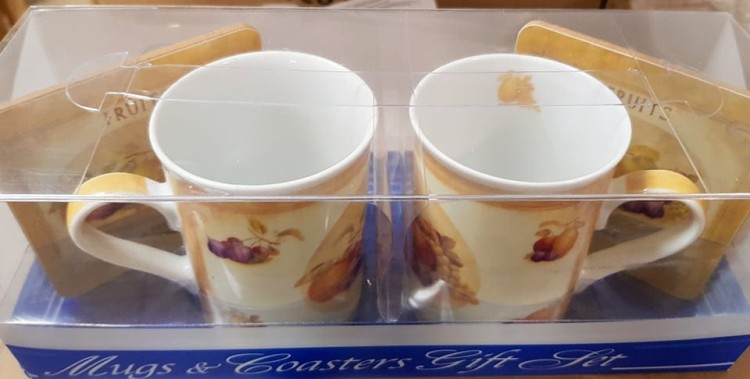 2 kubki OWOCE z podkładką korkową w pudełku 860-9203