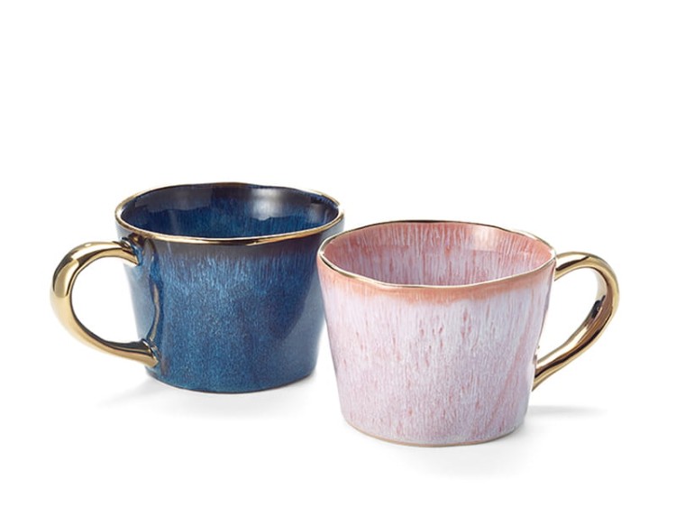 Kubek FRIEDO 0,27 l ceramika - niebieski i  różowy