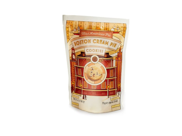 Opakowanie Miller’s Miss American Pie Boston Cream Pie Cookies 75 g