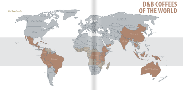 Mapa pochodzenia kawy single origin Cafe CULT – regiony upraw kawy