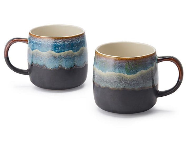 Kubek MICK - ręcznie robiony 0,5l ceramika ze szkliwem reaktywnym - 2 wzory (niebieski i zielony)