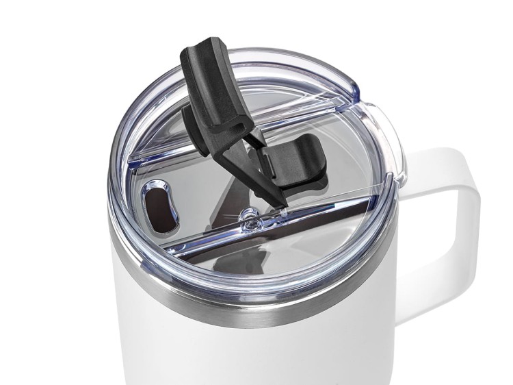 Kubek TO GO ARTUS stalowy dwuściankowy 0,8 lH 22.3 cm, Ø 9.5 cm z plastikową rurką