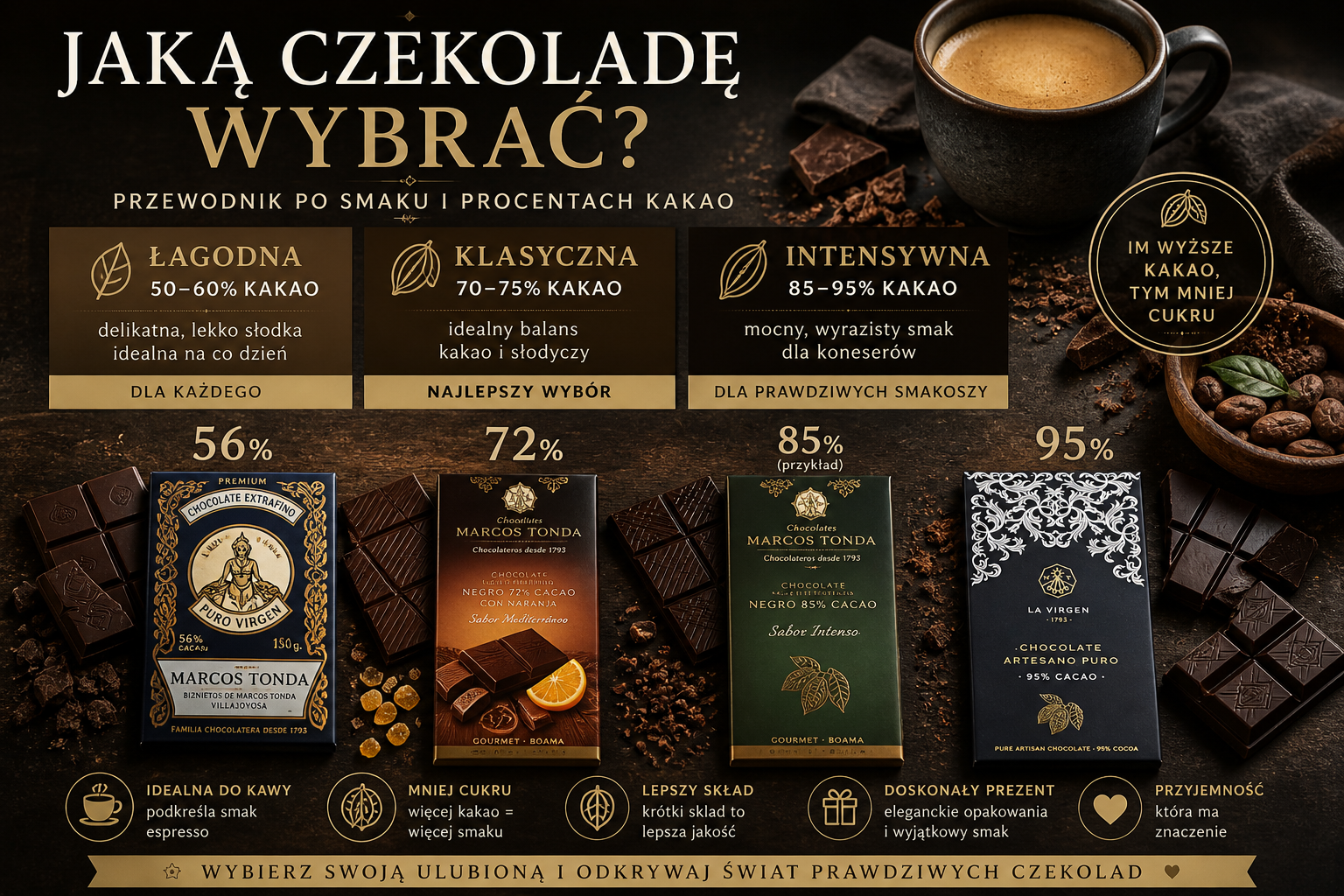 Czekolada gorzka, mleczna czy premium? Jak wybrać naprawdę dobrą czekoladę
